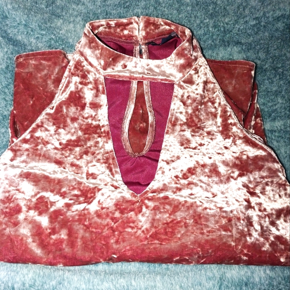 American eagle outfitters crushed velvet rose pink blouse. Size XXL